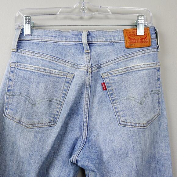 Levi's 501 Jeans Sz 26 Skinny Italian Selvedge Denim Heart Break High Light Wash - Picture 9 of 16